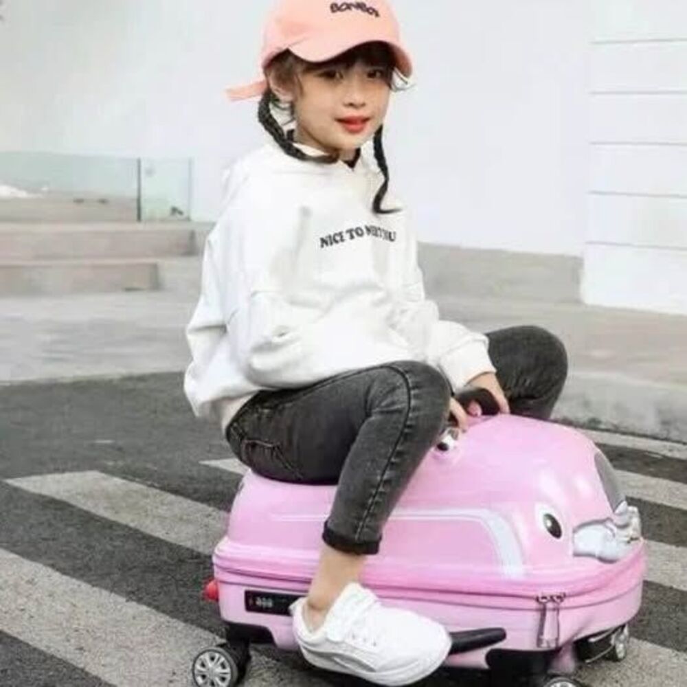 Tucci Dashmobile 20" Kids Pink Sports Car Ride On Travel Luggage in PINK